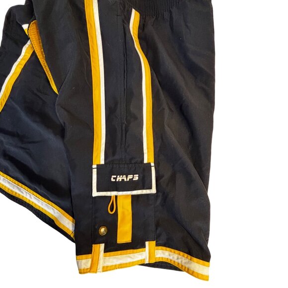 Chaps Men’s XL Black, Yellow, & White Swim Trunks With Drawstring & Pockets - Picture 6 of 9